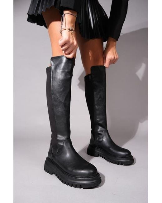 Prologue Shoes Black Shadow Knee High Boot