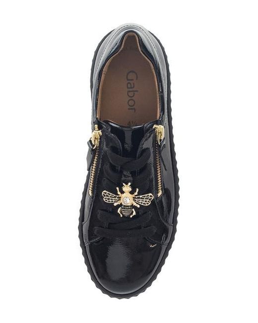 Gabor Black 63.201 Platform Sneaker