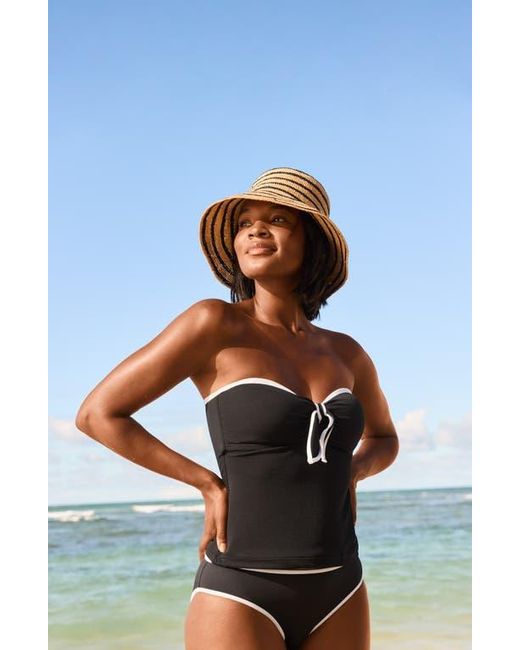 Tommy Bahama Black Island Cays Cabbana Piqué Upf 50+ Tankini Top