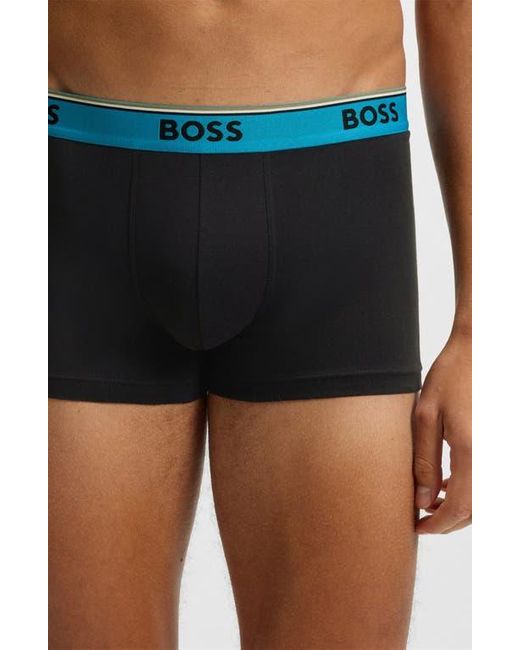 Boss Blue Assorted 3-Pack Power Stretch Cotton Trunks for men