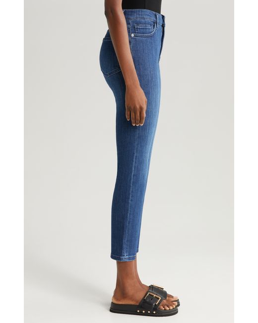 FRAME Blue Le High Ripped Straight Leg Jeans