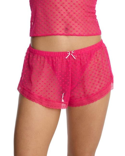 Skarlett Blue Pink Heart Breaker Lace Shorts