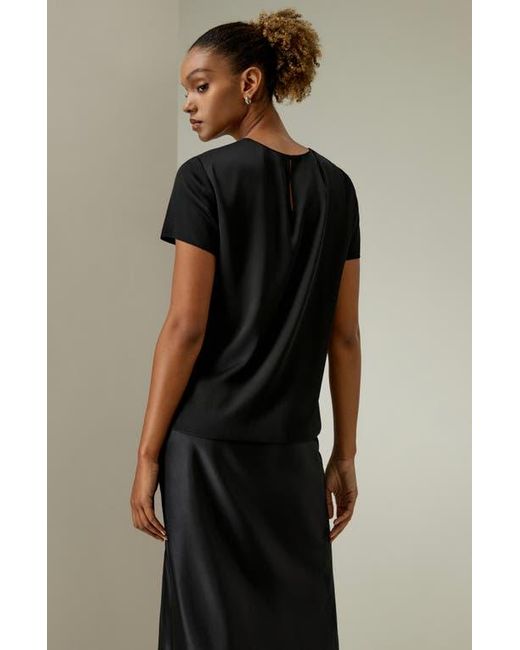LILYSILK Black Basic Silk T-Shirt