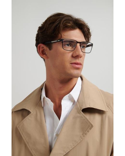 HUGO Brown 57Mm Rectangular Optical Glasses for men