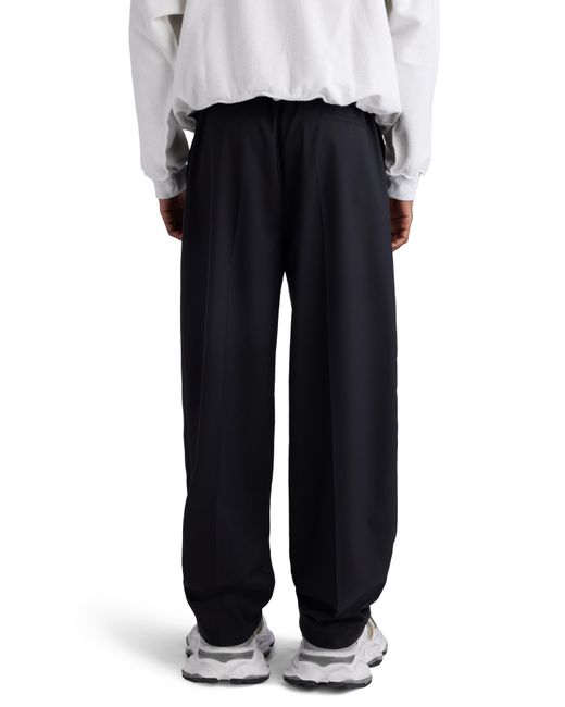 Balenciaga Black Elastic Waist Wool Ripstop Pants for men