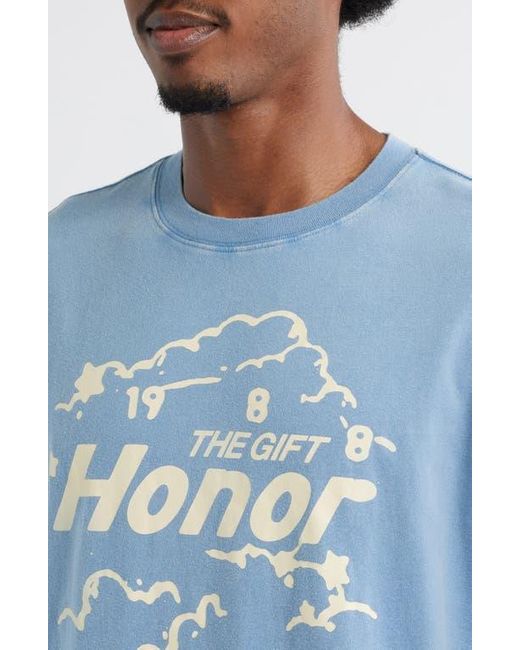 Honor The Gift Blue The Clouds Cotton Graphic T-Shirt for men