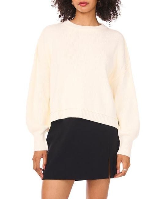 1.STATE White Relaxed Crewneck Sweater