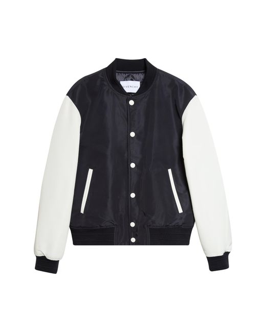 Givenchy Blue Logo Satin Varsity Jacket for men