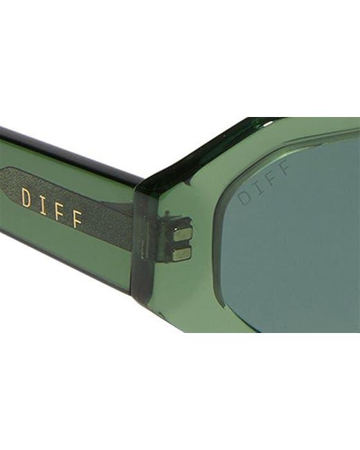 DIFF Green Allegra 53mm Polarized Rectangular Sunglasses