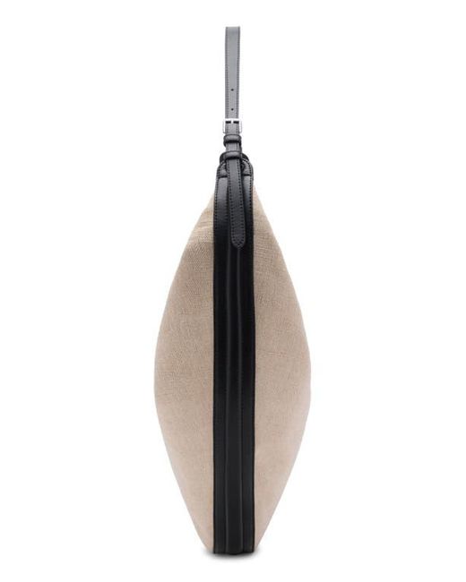 Mango Natural Oval Linen Blend Shoulder Bag