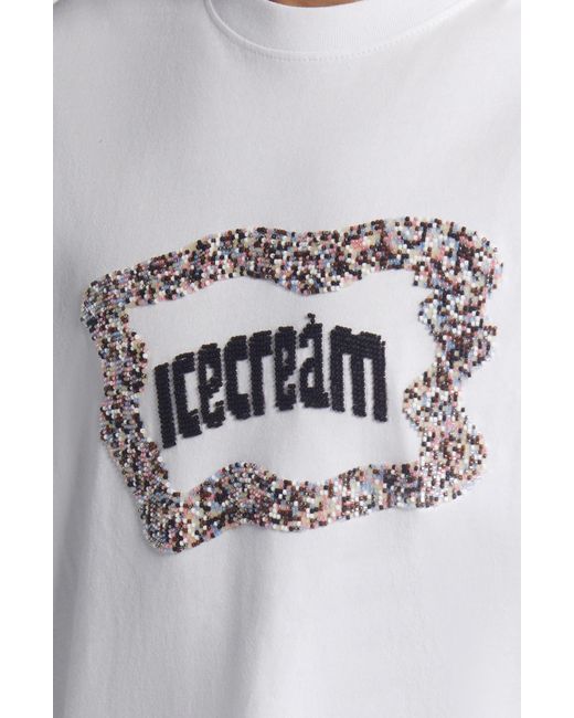 ICECREAM White Flag Cotton Graphic T-shirt for men