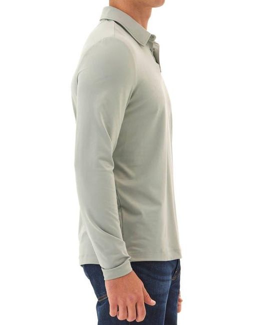 Threads For Thought Gray Darryn Luxe Long Sleeve Polo for men
