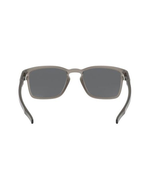 Oakley Gray Latch 55Mm Prizm Rectangular Sunglasses for men