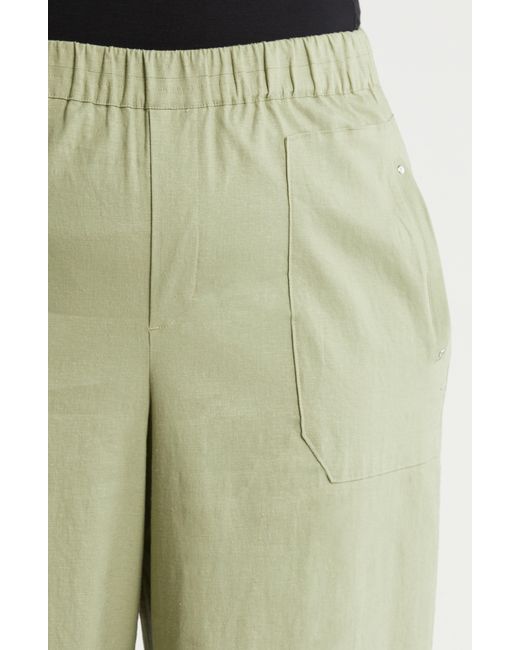 Wit & Wisdom Green High Waist Stretch Linen Blend Pants