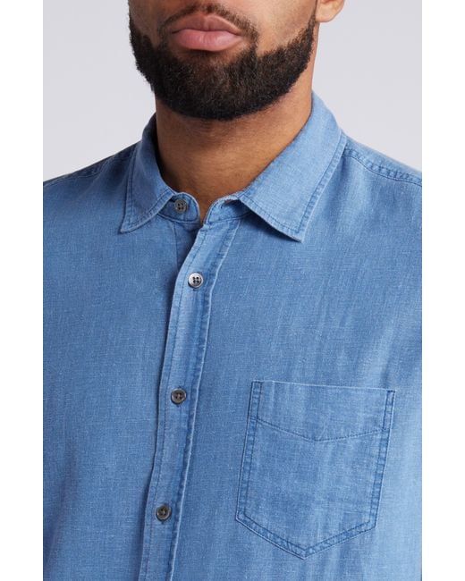 Rails Blue Mykonos Linen Blend Button-up Shirt for men