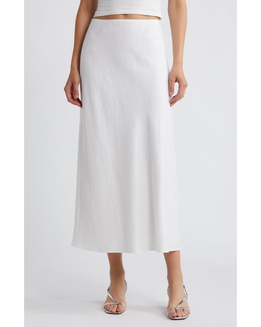 Reformation White Layla Linen Maxi Skirt