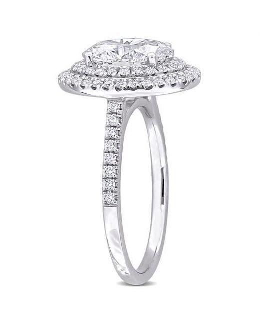 Julianna B Metallic 2-1/2 Ctw Lab-Grown Diamond Double Halo Ring 14K