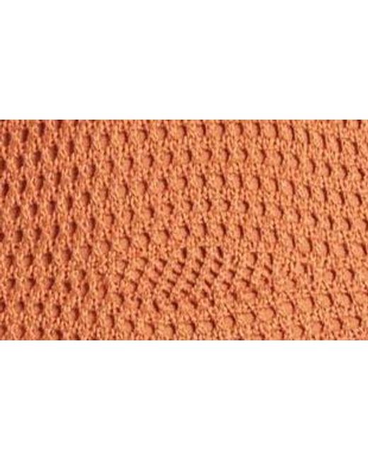 Steve Madden Orange Ronnie Open Stitch Sweater Dress