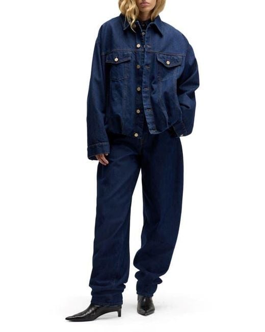 7 For All Mankind Blue Oversize Denim Jacket