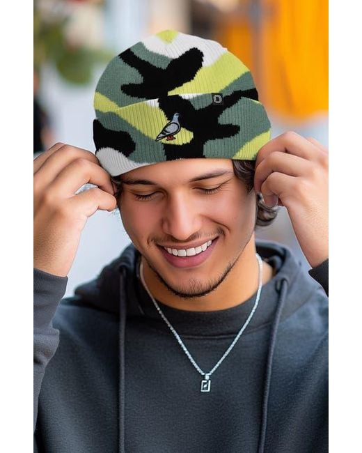 Alix Multicolor Pigeon Beanie Cap for men