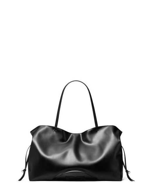 Tory Burch Black Ella Natuura Drawstring Tote