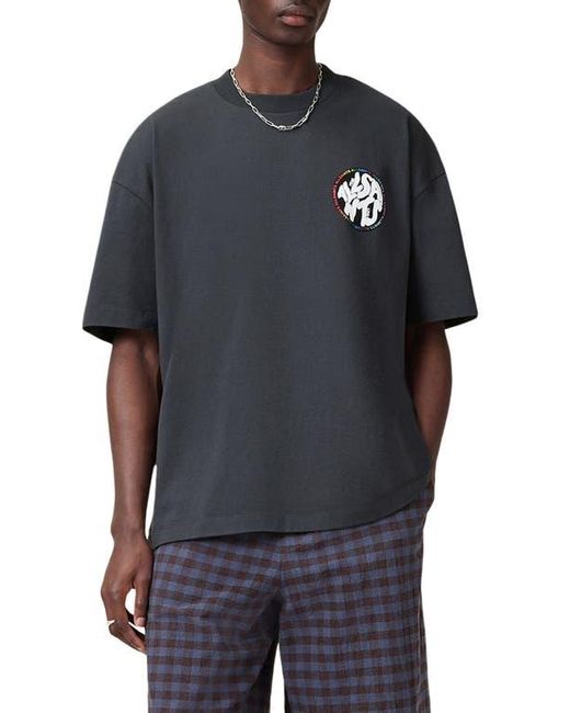 AllSaints Black Pride Distortion Oversize Graphic T-Shirt for men