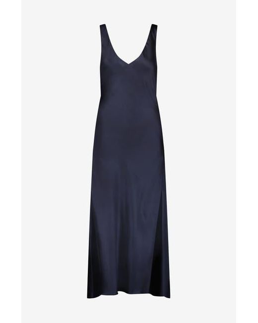 Marina Moscone Blue Cowl Back Satin Slipdress