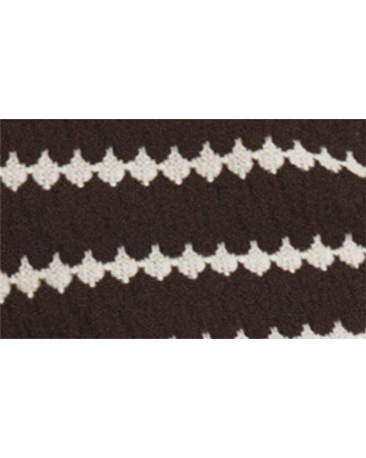 Mango Black Wavy Stripe Knit Pull-On Straight Leg Pants