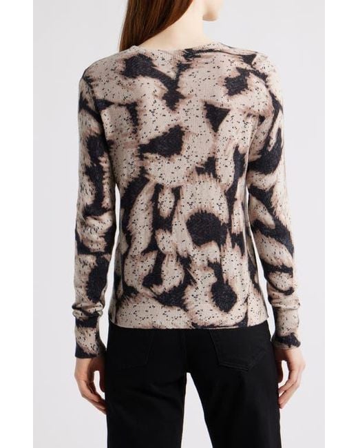 NIC+ZOE Brown Abstract Animal Print Supersoft Sweater