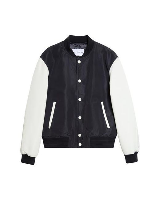 Givenchy Blue Logo Satin Varsity Jacket for men