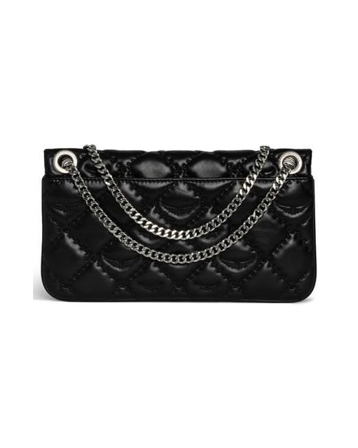 Zadig & Voltaire Black Rock Ii Diamond Quilted Monogram Leather Crossbody Bag