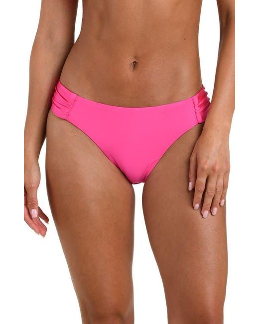 Sunshine 79 Pink Solids Shirred Side Bikini Bottoms