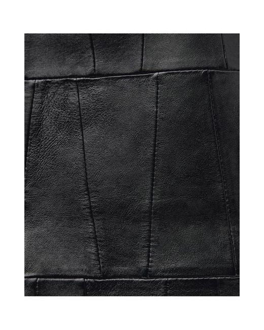 Mango Black Patchwork Leather Shopper Bag