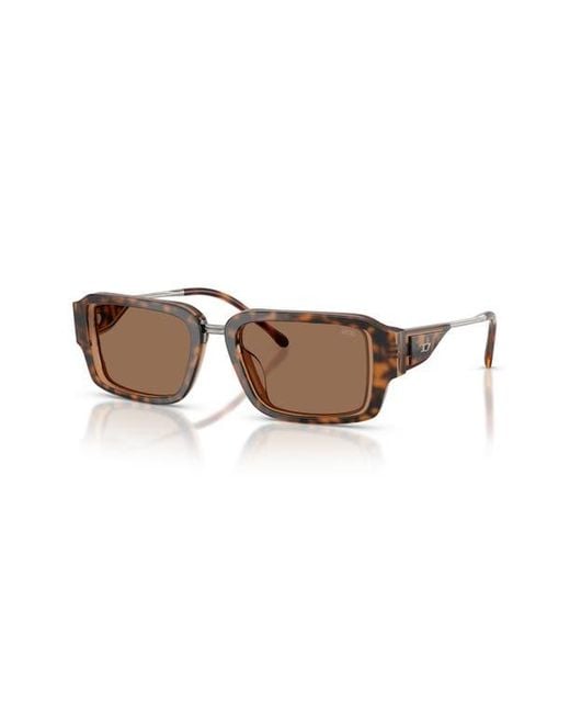 DIESEL Brown 52Mm Rectangular Sunglasses