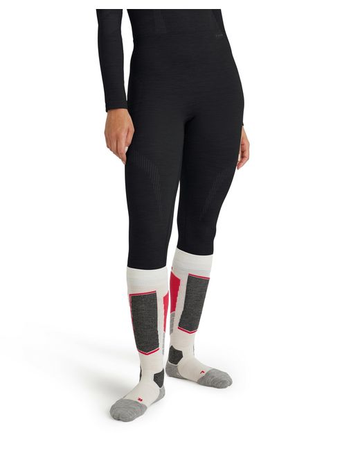 Falke Black Wool Tech 3/4 Base Layer Bottom