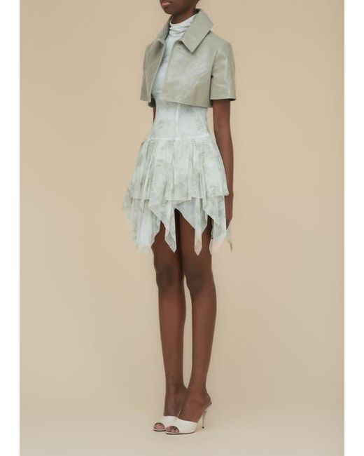 Contessa Mills Blue Bella Printed Piquet Tulle Dress