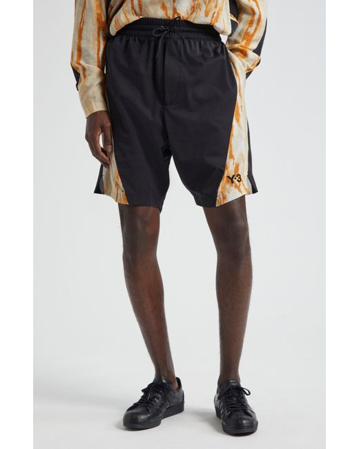 Y-3 Black Rust Dye Drawstring Shorts for men