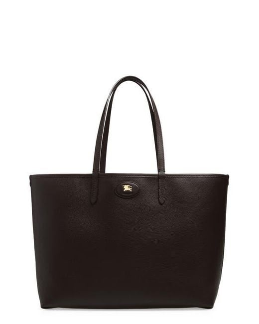 Burberry Black Medium Bloomsbury Leather & Canvas Reversible Tote