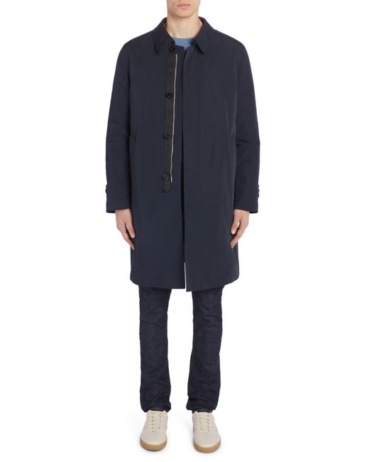Tom Ford Blue Classic Fit Microfaille Raincoat for men