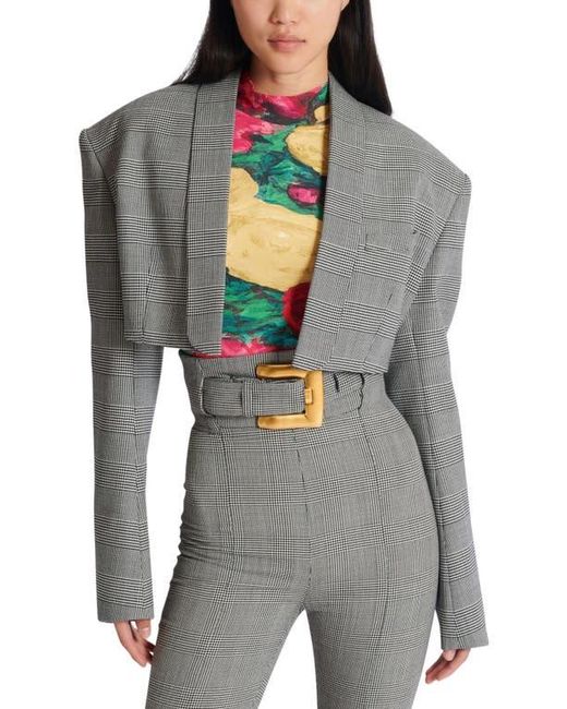 Balmain Gray Cropped Jacket