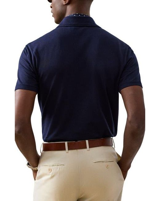 Ralph Lauren Blue Cotton & Cashmere Pocket Polo for men