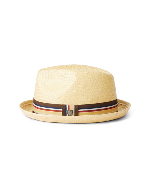 Brixton Natural Castor Straw Fedora for men