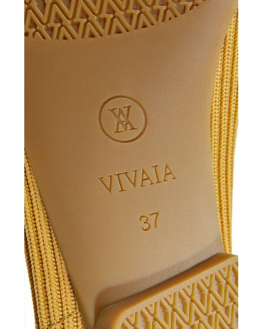 VIVAIA Yellow Square-Toe V-Cut Flats