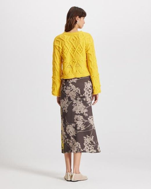 Theo the Label Multicolor Hydra Printed Maxi Skirt