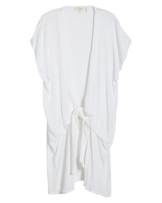Elan White Tie Front Cover-up Wrap Dress