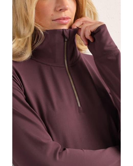 Rhone Purple Course To Court Long Sleeve Quarter Zip Top