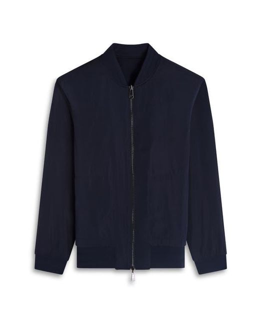 Bugatchi Blue Soft Touch Knit Reversible Bomber Jacket for men