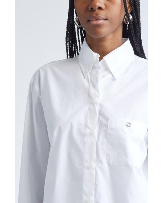Coperni White Boyfriend Logo Cotton Button-Down Shirt