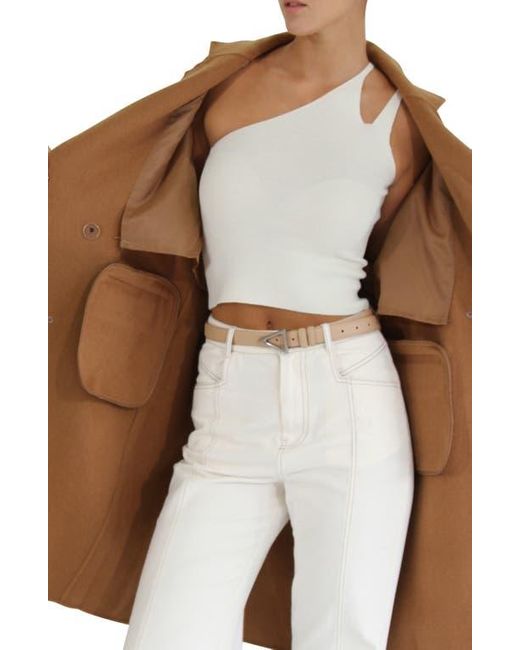 Belle & Bloom Brown Amnesia Oversize Double Breasted Wool Blend Coat