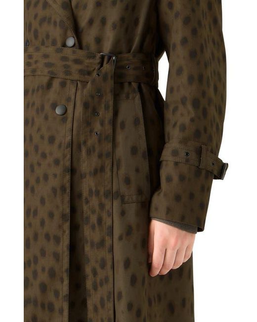 Akris Punto Brown Leopard Print Trench Coat